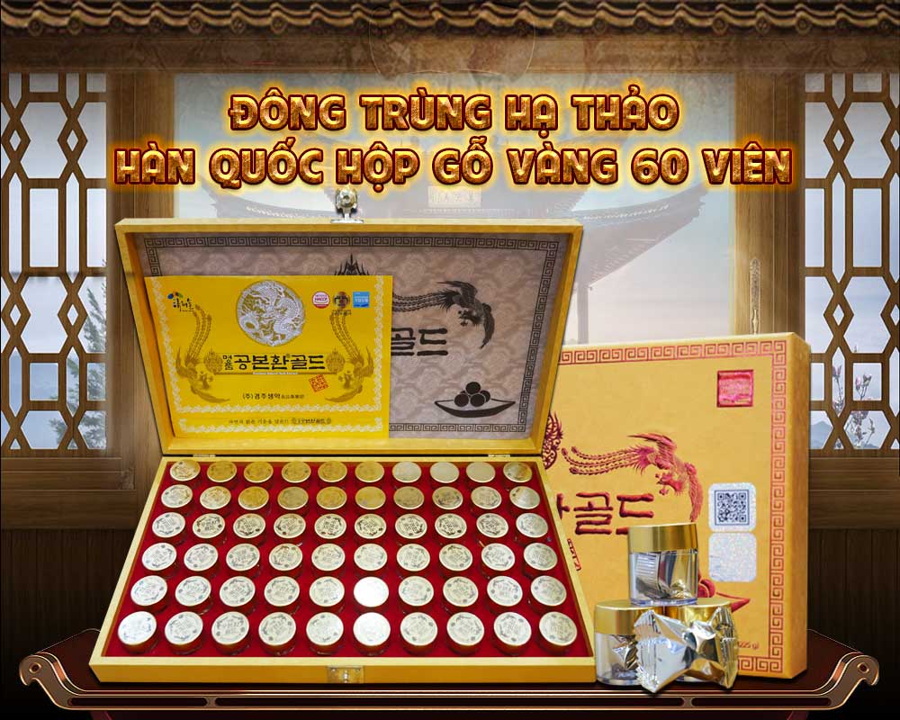 Đông trùng hạ thảo Hàn Quốc60 viên hộp vàng 