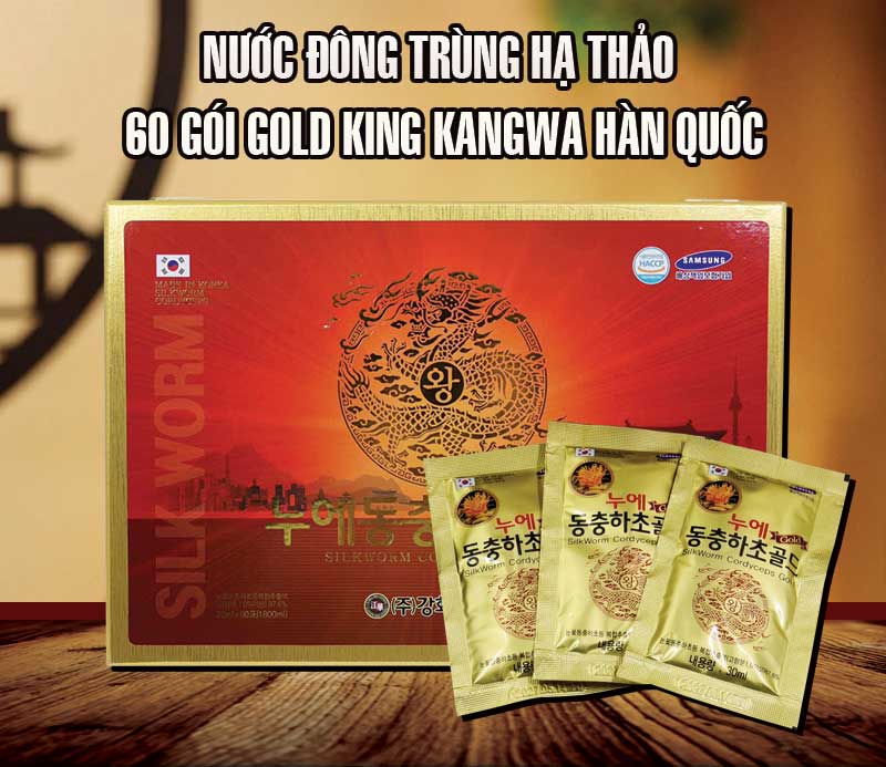 Nước đông trùng hạ thảo cao cấp 60 gói Gold King Kangwa Hàn Quốc D241 1