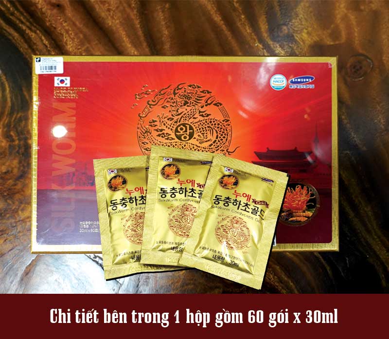 Nước đông trùng hạ thảo cao cấp 60 gói Gold King Kangwa Hàn Quốc D241 7